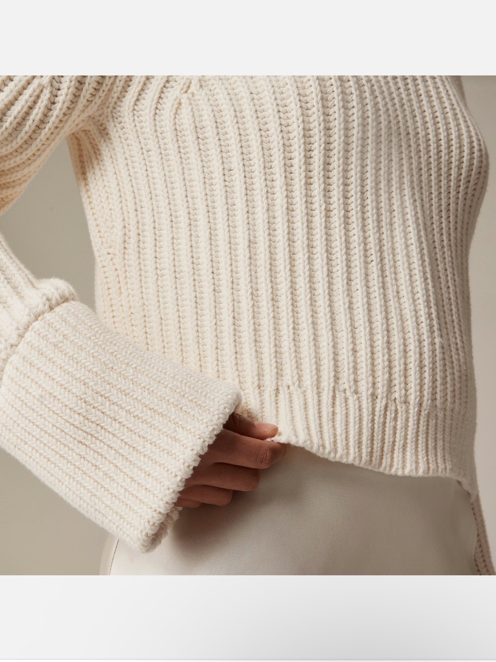 J. Crew Heritage Cotton Fisherman Crewneck Sweater Antique White CG684 - Picture 2 of 7
